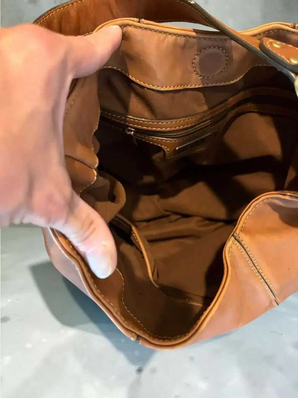 The Limited Brown Leather Shoulder Bag Hobo Purse